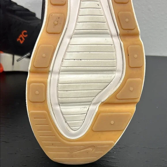 Nike Air Max 270 Black and Orange Athletic Shoes - Picture 12 of 15